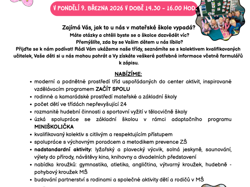 Den otevřených dveří v MŠ